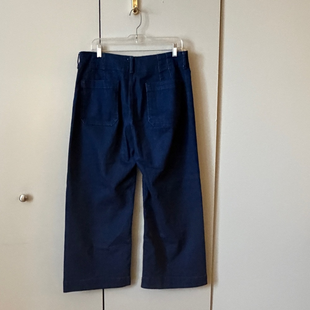 Maeve Colette Dark Blue Wide-Leg Cropped Jeans - Picture 3 of 4